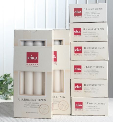 Preisvergleich Produktbild 64 Eika-Kronenkerzen / Haushaltskerzen (8x8er-Pack), Champagner
