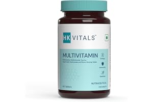 HealthKart HK Vitals Multivitamin for Men and Women, 60 Multivitamin Tablets, with Zinc, Vitamin C, Vitamin D3, Multiminerals