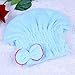 Kolylong Hair Drying Cap Microfiber Hair Turban Quickly Dry Hair Hat Wrapped Towel Bathing Cap (Blue)