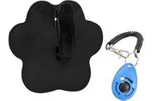 LTDOOIT Silicone Dog Treat Pouch for Training, with Dog Clicker, Magnetic Closure Small Dog Walking Bag with Waist Clip for Dry and Wet Food, Waterproof Dog Treat Bags Gift Black