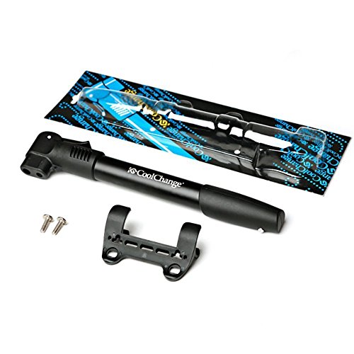 GHB Mini Fahrradpumpe Portabel Luftpumpe tragbar Bike Pump für Fahrrad Mountainbike oder Rennrad aus Aluminium [Schwarz] - 2