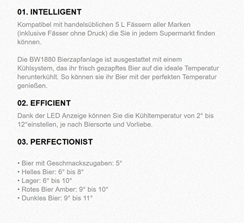 H.Koenig BW1880 Bierzapfanlage / Bierkühler für alle universal, 5 L, edelstahl - 6