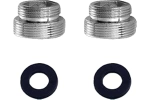 VZU 2 Stück Wasserhahn Adapter, Außengewinde M18 auf M22, für Wasserfilter, Metall Wasserhahnaufsatz für Badezimmer, Waschbecken, für Küchenarmaturen, Wassersparzierung, Wasserfilter, Schläuche