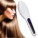 NASV-100 Electric LCD Ceramic Massager Hair Straightener Anti Scald Comb Brush - Professional Fast Hair Straightening Instant Heating Detangling Paddle Styling Tool - UK Plug (White)