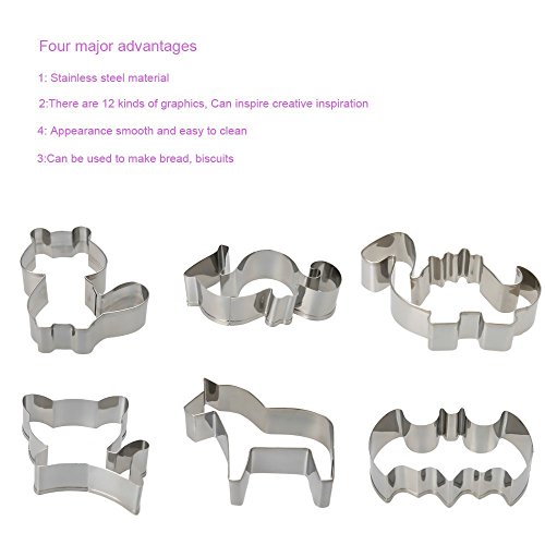 HUAFA 12 Stück Tier Keks Frucht Cutter Formen Set Mini Ausstechformen Plätzchen Ausstecher, Gemüseschneider Form für Kinder - 5