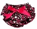 Pinkyee Little Baby Girl'S Satin Ruffle Bowknot Bloomers Red