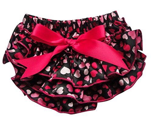 Pinkyee Little Baby Girl'S Satin Ruffle Bowknot Bloomers Red