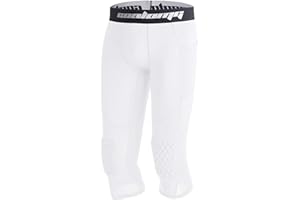 COOLOMG Pantalon de basket-ball avec genouillères pour enfants 3/4 Collants de compression Legging rembourré Capri réutilisable