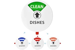 SIYINGSAERY Dishwasher Magnet Clean Dirty Sign 5.9 Inch Indicator Acrylic Dishwasher Sign Universal Dish Washer Reversible Indicator with Running Dirty Empty and Clean Options,Works on All Dishwashers