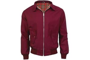 G5 APPAREL Mens Classic Vintage Scooter Harrington Bomber Jacket | Tartan Lined | Biker