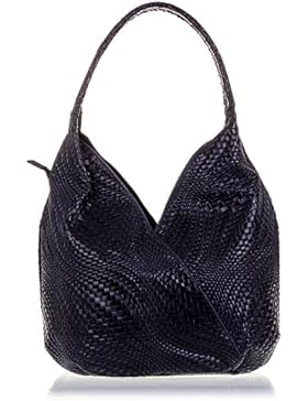 FIRENZE ARTEGIANI Camoscio Finish Ledertasche mit geometrischem Motiv geprägt und verdrillte lackiert. Made in...