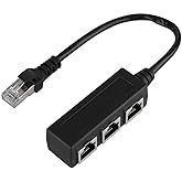 Coverzone RJ45 Ethernet Splitter Adapt&ouml;r 1 Erkek 3 Dişi LAN &Ccedil;oklayıcı İnternet Paylaştırıcı CAT5 CAT6 Ağ &Ccedil;oğaltıcı Router Mod