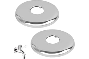 AIFRYMNE 2 x 26mm G3/4 Chrome Tap Shower Pipe Cover High Collar Steel，Elegant Chrome Finish for Bathroom and Kitchen Plumbing