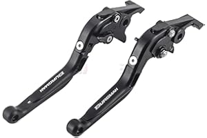 BYTZUM Leve Freno Frizione Moto Per S┐UZUKI AN 250 400/Z 1998-2020 Burgman UH 125 150 200 2002-2019 Maniglie pieghevoli estensibili per moto Leve freno anteriori posteriori (Colore : Black)