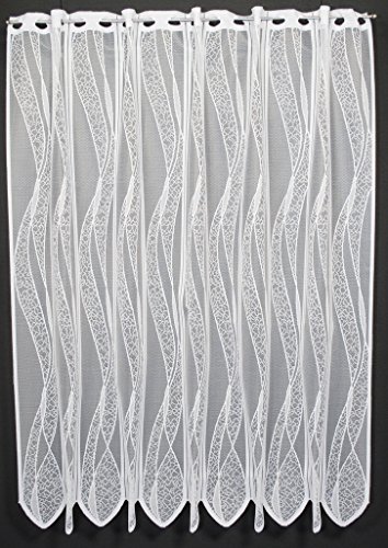 Scheibengardine Welle 120 cm hoch (ganz weiß) | Breite der Gardine durch Stückzahl in 11 cm Schritten wählbar!