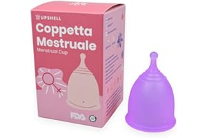 UPSHELL Coppetta Mestruale morbida - Riutilizzabile e lavabile- La coppa mestruale comoda e sicura (Large, Violetto)
