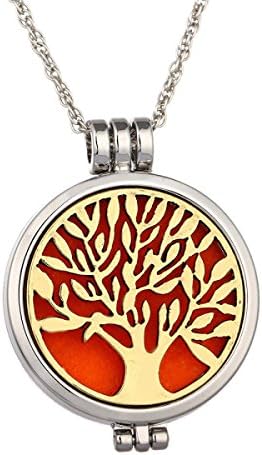 MSNHMU \"Tree Of Life\" Necklace For Women - Symbolizing Energy And Health It Makes A Beautiful Good Luck Talisman Or A Meaningful Gift,Orange-M