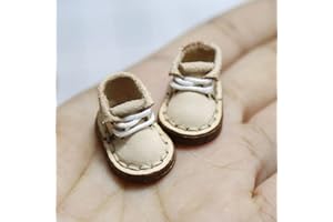 XiDonDon Ob11 Schuhe 1/12 Bjd Schuhe Italienische handgemachte Rinderschuhe Holala Stiefel für Body9,GSC,DDF,YMY,OB,Molly Puppenzubehör (Creamy-White)