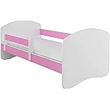 Letto per bambino Cameretta per bambino con materasso Lettino bambini (Rosa, 140x70 cm)