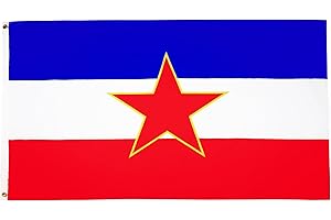 AZ FLAG - Bandera Yugoslavia - 150x90 cm - Bandera Yugoslava 100% Poliéster Con Ojales de Metal integrados - 110g - Colores Vivos Y Resistente A La Decoloración