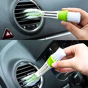 Jixi Car AC Window Brush Double Head Keyboard Clean Brush Multifunctional Auto Indoor Air-Condition Outlet Cleaning Tools (Green)