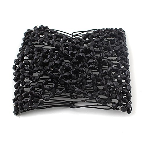 Peinetas Elásticas de Pelo Cabello Mujer Flor Lazo A Doble Cabeza Pasadores Accesorios para Boda Fiestas Ceremonias - Negro