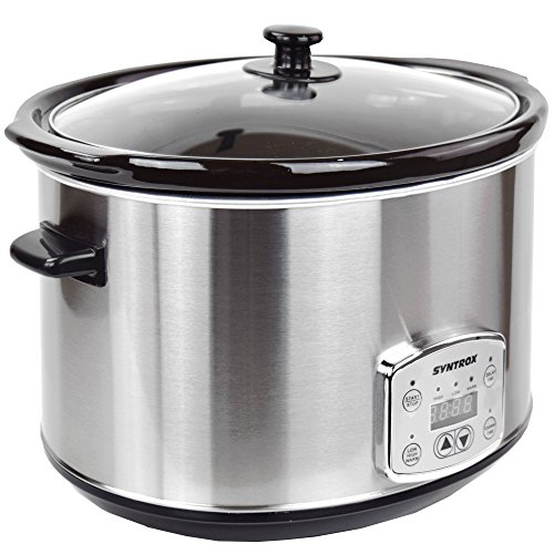 Syntrox Germany 8,0 Liter Digitaler Edelstahl Slow Cooker mit Timer und Warmhaltefunktion - 3