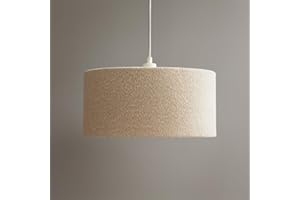 CGC Lighting Modern 45cm Drum Ceiling Lamp Shade Pendant Table Lamp Bedroom Dining Room Lounge (Petra Brown 45cm)