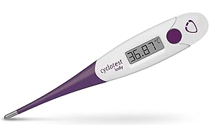 Cyclotest Lady - Thermomètre basal double décimales - Mesure la température avec précision - Sonde confortable et flexible - Inclus avec étui, trousse de rangement et feuille de suivi cycle