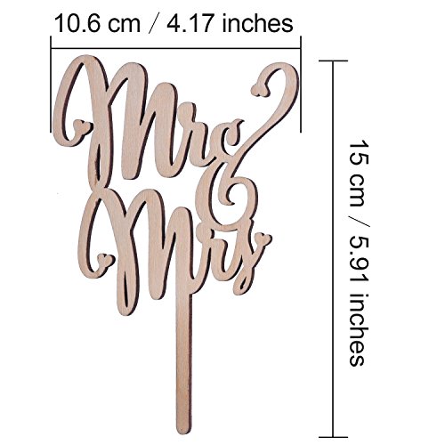 eBoot Mr und Mrs Torte Topper Holz Hochzeit Torte Topper Party Torte Dekoration - 2