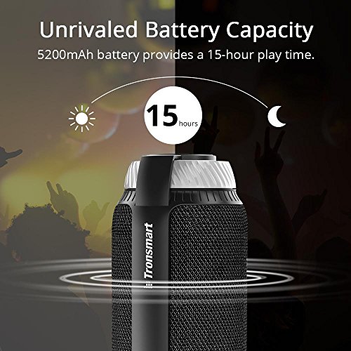 Altoparlante Bluetooth 4.1 Speaker Subwoofer Tronsmart T6 - Cassa Bluetooth Portatile Suono Surround a 360 , Basso superiore, Potente 25W Audio Stereo, 15 ore di gioco, Wireless con Microfono Incorporato per iPhone Smartphone Android Tablet PC Telefonate Vivavoce, ecc Nero