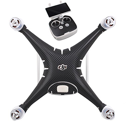 kingwon Karbonfaser Aufkleber wasserabweisend PVC Aufkleber Wrap Shell Skin für Quadcopter DJI Phantom 4 Pro/4 Pro + und Fernbedienung Controller