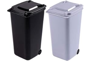 TAIANJI 2 szt. mini kosz na śmieci, biurowy kosz z obrotową pokrywką i kółkami, wielofunkcyjny uchwyt na długopisy, odpowiedni do biura, toaletki, sypialni