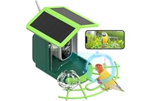 TRYWISE Casetta per uccelli con fotocamera solare per esterni, 4 K, mini macchina fotografica, resistente alle intemperie, IP65, monitoraggio dell'intelligenza artificiale contro gli scoiattoli, regalo senza