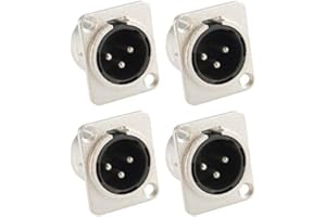 Adam Hall Connectors 7838-4er Set XLR-Einbaubuchse male/männlich 3-pol D-Typ silber Einbaustecker