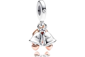 Rimgoris 925 Charm in argento sterling per donne Bracciali Collana Cuore Piercing Freccia Famiglia per sempre Lucido Simbolo eterno Cuore Lock&Key I LOVE YOU Campane Puzzle Piece Cuori Splittabile