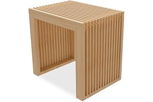 APRTAT Bamboo Small Dining Bench,Farmhouse Bench for Kitchen & Living & Dining Room Furniture Natural 17.72L x 12.99W x 16.93H in