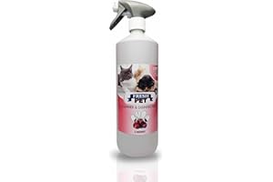 Trade Chemicals Pet Disinfectant 1L Spray 100% Recycled Bottle, Deodoriser, Cleaner, Kennels, Artificial Grass, Fresh Pet (Cherry)