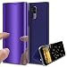 Produktbild HMTECH Huawe Mate 10 Lite Hülle Kristallklar Plating Überzug Spiegel Makeup Flip PU Lederhülle im Bookstyle Hart PC Magnetverschluss Standfunktion Schutzhülle für Mate 10 Lite,Purple PU Mirror