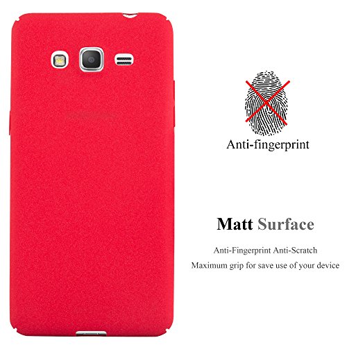 Samsung Galaxy GRAND PRIME Funda Super Delgada de Pl  stico Duro en FROSTY ROJO de Cadorabo  Dise  o FROSTY      Cubierta Protectora Ligera con Antichoque y Resistente al Rayado para Tel  fono M  vil     Protecci  n Carcasa Case Cover