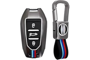 Happyit Pokrowce na kluczyki samochodowe ze stopu cynku do Peugeot 3008 208 308 508 408 307 4008 do Citroen C4 C4L C3 C6 C3-XR Picasso DS3 DS4 DS5 (A, matowy kolor)