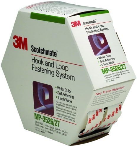 3M Scotchmate Hook and Loop Fastening System, White, 1-Inch by 4.9-Yard 3M