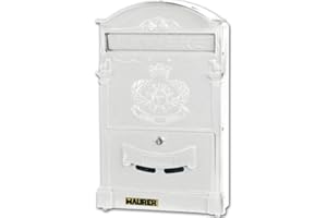 CRISCUOLO BRICO STORE Cassetta Postale Individuale di Stile Classico Royal in Alluminio, Cassette Postali Per Esterno Dimensione M Possono Contenere Fogli A4 e Riviste (BIANCO)