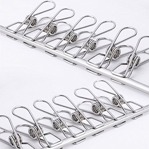 zesgood Edelstahl Lange Liste Wäschekorb Wäscheklammern, Set 60 - 2
