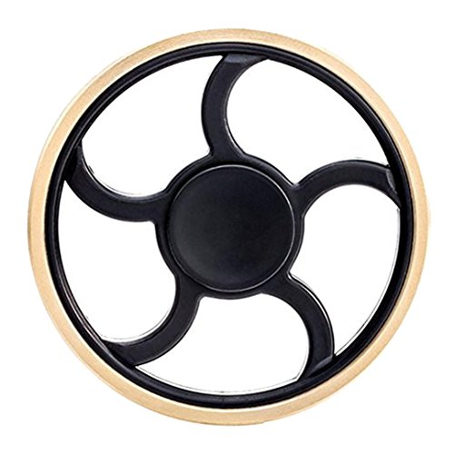 Hand Fidget Spinner,Omiky EDC Round Wheel Fidget Spinner Finger Groy Toy for SBDX ADD ADHD Anxiety Autism Suffers (Gold and Black) Hand Fidget Spinner,Omiky EDC Round Wheel Fidget Spinner Finger Groy Toy for SBDX ADD ADHD Anxiety Autism Suffers (Gold and Black)