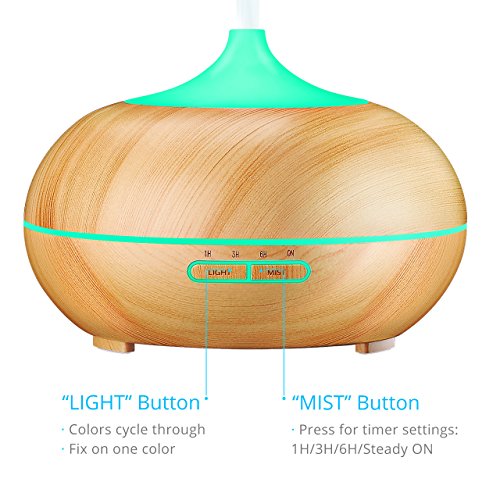 VicTsing 300ml Aroma Diffuser Luftbefeuchter Ultraschall LED Ätherische Öle Humidifier Aromatherapie Diffusor Duftzerstäuber Purifier für Schlafzimmer Büro Spa usw. - 3