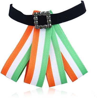 WKAIJCJ Bow Tie Brooch Collar Corsage Stripe Bow Lady College Style Wild Fabric Clothing Temperament Accessories 10.6*10.0cm,C-OneSize