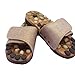 Produktbild FJY Reflexzonen Massage Sandalen Hausschuhe Naturstein Gesundheit Schuhe Fußreflexzonen Akkupressur Kopfsteinpflaster Fußmassage Plantar , Beige 43 EU , A