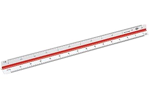 ‎WEDO Wedo 5255002 Dreikantmaßstab (Ingenieur DIN, aus Kunststoff, 30 cm, Skalierung 1:2.5, 1:5, 1:10, 1:20, 1:50, 1:100) weiß