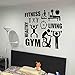 Produktbild WWYJN Gymnasium Healthy Wall Art Fitness Room Decoration Gym Sports Wall Decal Fintness Club Vinyl Wall Sticker Gym Wallpaper  63x57cm